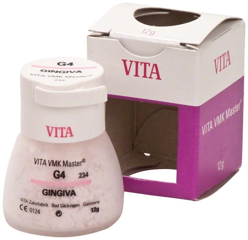 VITA VMK Master Gingiva G4, Zahnprothetik-Material in Plastikflasche mit Verpackung.