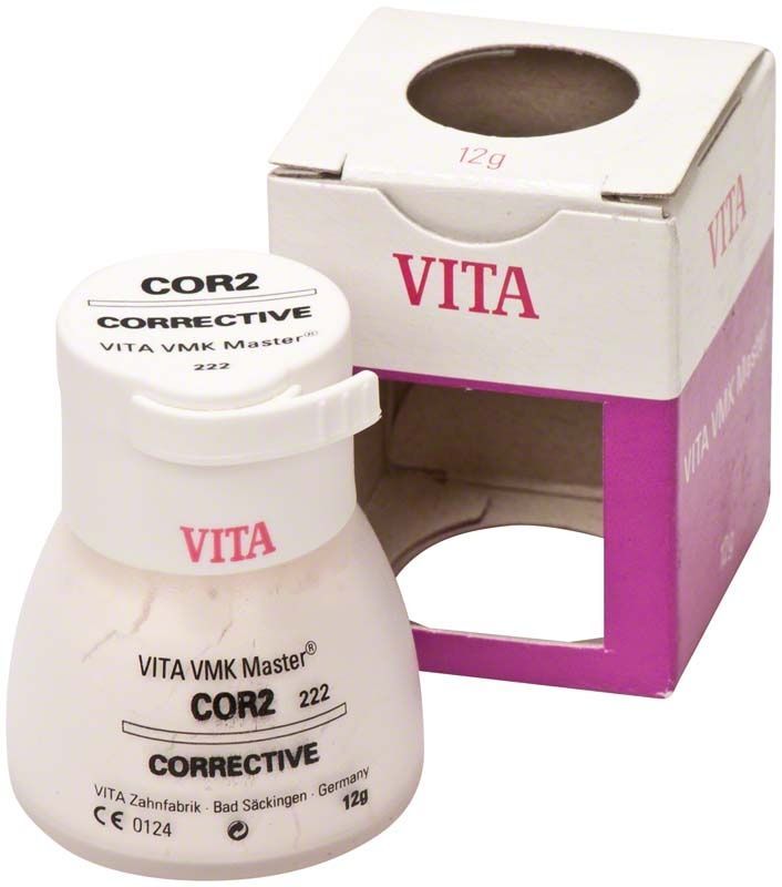 VITA VMK Master Corrective COR2 Zahnkeramik-Pulver mit Verpackung.