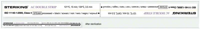Steriking Multiparameter-Indikator-Streifen mit ISO 11140-1 Klasse 4 Kennzeichnung.