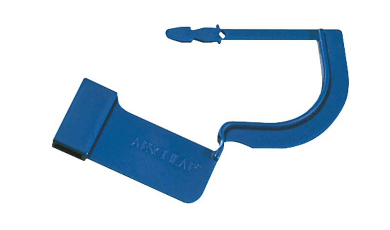 Kennzeichnungs-Plombe für medizinische Container in blauer Farbe.