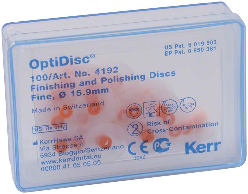 OptiDisc Polierscheiben 15,9mm, fein, in transparenter Verpackung.