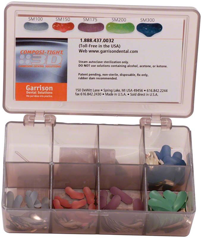 Composi-Tight 3D Slickbands Komplett Set in transparenter Kunststoffbox.