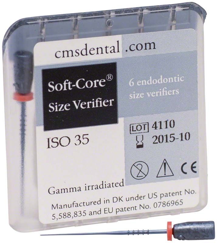 Soft-Core Prüfstift ISO 35 in transparenter Verpackung mit Etikett.
