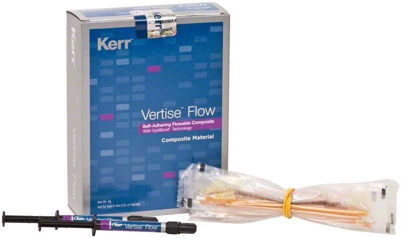 Vertise Flow Spritze B2 mit Verpackung und transparentem Beutel.