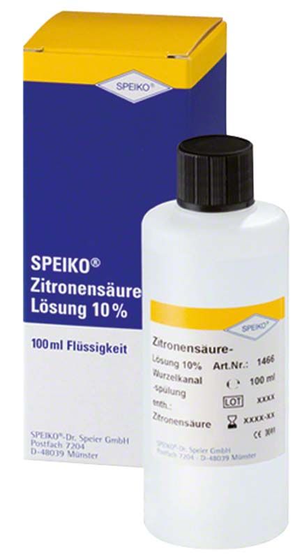 SPEIKO® Zitronensäure-Lösung 10% Flasche vor Verpackung.