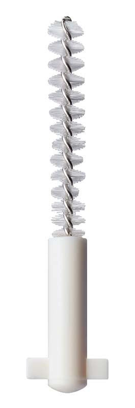 Interdentalbürste CURAPROX CPS regular mit weißem Griff und Borsten.