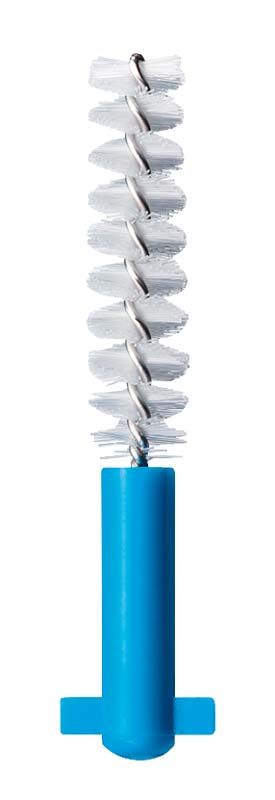 Interdentalbürste CURAPROX CPS regular blau mit weißem Bürstenkopf.