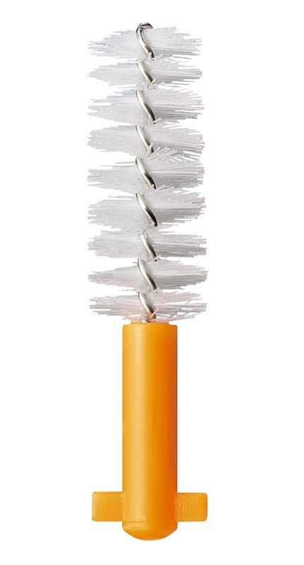 Interdentalbürste CURAPROX CPS regular orange mit flexiblen Borsten.