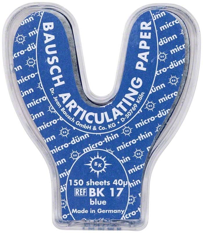 Arti-Check® Occlusionspapier 40µ in Hufeisenform, blau, 150 Blätter.
