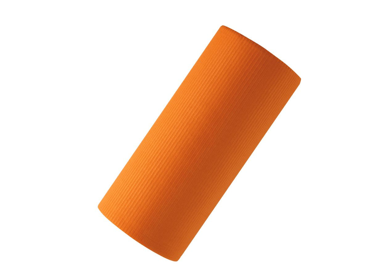 Monoart Patientenumhang beschichtet in leuchtendem Orange, gerollt.