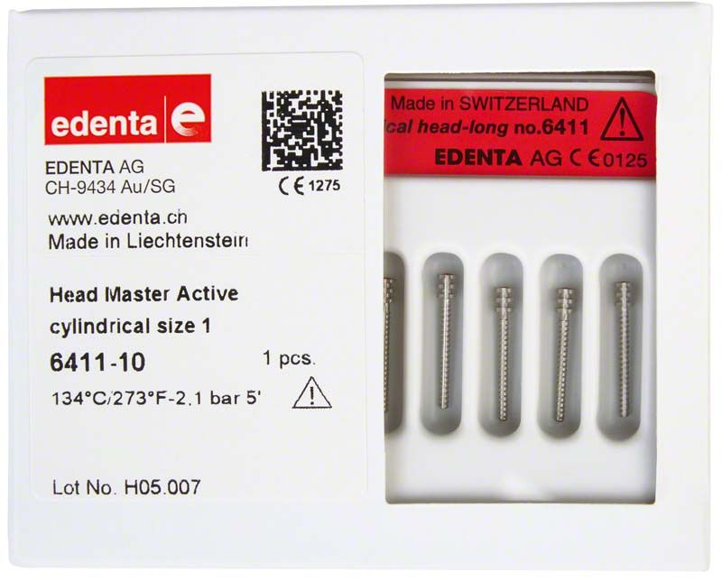 Head Master Active zylindrisch Refill Gr.1, fünf Stück in Verpackung.