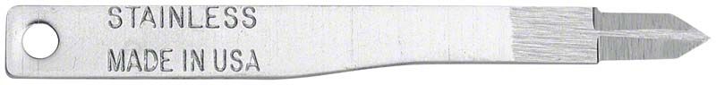 Mini Skalpellklinge aus Edelstahl mit Aufschrift "Stainless Made in USA".