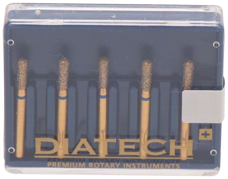 Diatech Diamant 830L 018, Set aus fünf rotierenden Dentalinstrumenten.