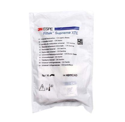 Verpackung der Filtek™ Supreme XTE Dentin Kapseln C4D mit Produktdetails.