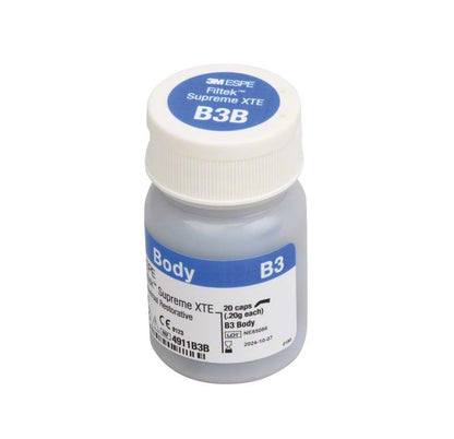 Filtek™ Supreme XTE Body Kapseln B3B in weißer Kunststoffflasche.
