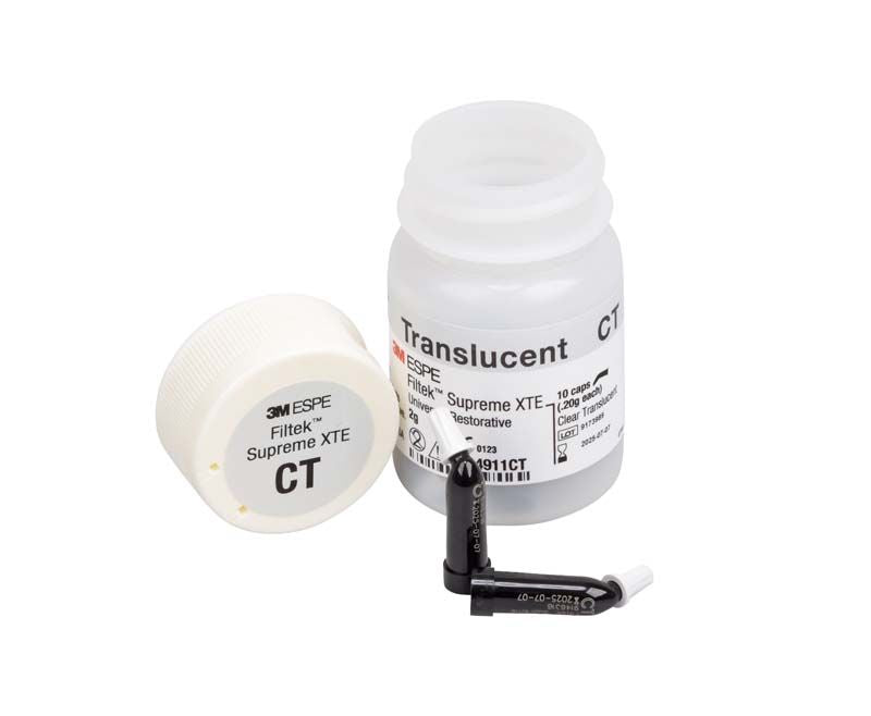 Filtek™ Supreme XTE Transluzenz Kapseln CT mit geöffneter Verpackung und Kapsel.