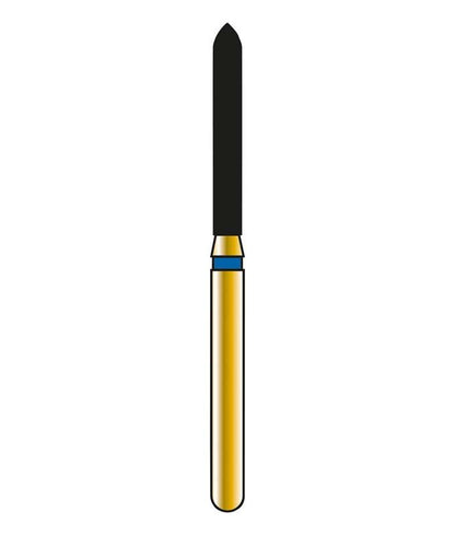 Diatech Diamant Schleifinstrument mit goldfarbenem Griff und schwarzer Spitze.