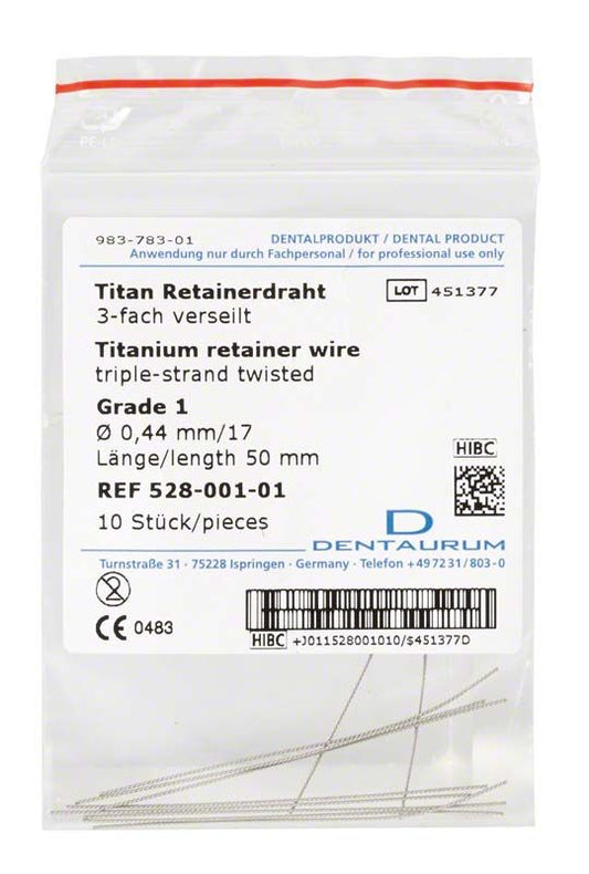 Image of Titan Retainerdraht Grade 1 Ø 0,44mm / 17 - Länge 50mm