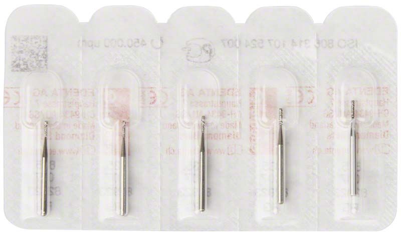 Diamant FG 835 007 Schleifer in Blisterverpackung für Zahnmedizin.