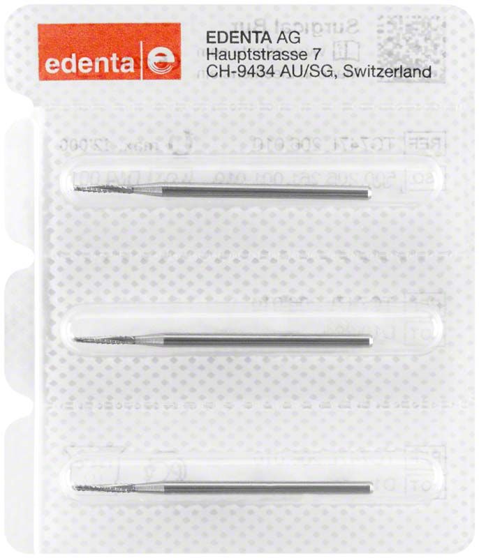 Chirurgie Fräser C162 016 HP in Blisterverpackung mit drei Fräsern.