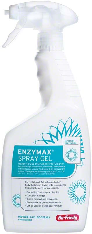 ENZYMAX® SPRAY GEL 709ml Flasche mit Sprühkopf und Etikettendetails.