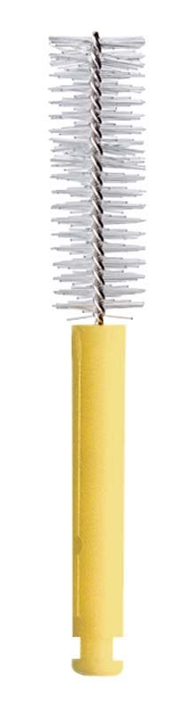 Interdentalbürste CURAPROX CRA 09 prime mit gelbem Griff.