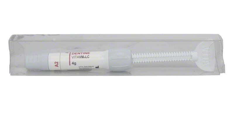 VITAVM®LC BASE DENTINE VITA classical A2 in transparenter Verpackung.