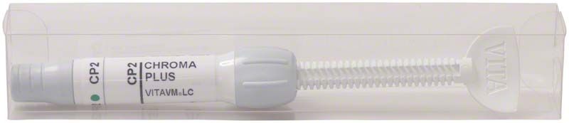 Farbverstärker VITA VM® LC Chroma Plus CP2 in transparenter Verpackung.