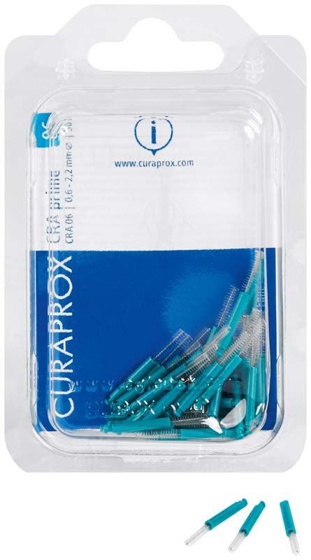 Interdentalbürsten CURAPROX CRA roto CRA 06 prime im transparenten Blisterpack.