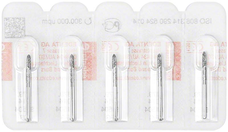 Diamantschleifer FG 879 014 in Blisterverpackung für zahnmedizinische Anwendungen