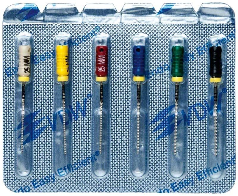 K-Feilen 25mm Gr. 045-080 in Blisterverpackung, verschiedene Farben.
