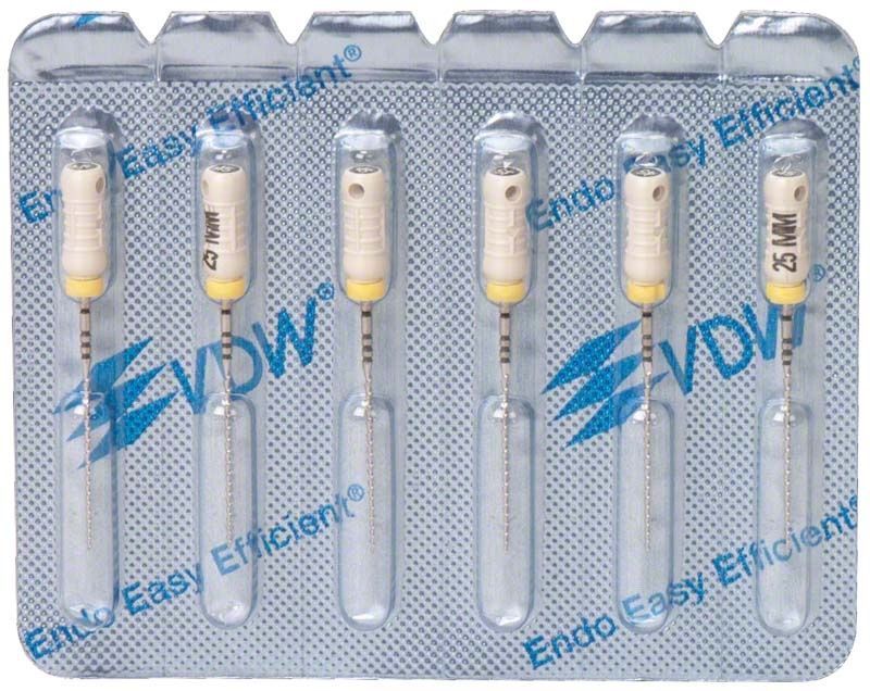 Sterile Hedströmfeilen 25mm Gr. 45 in Blisterverpackung mit VDW-Logo.