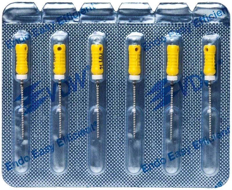 K-Feilen 21mm Gr. 050 in Blisterverpackung mit gelben Griffen.