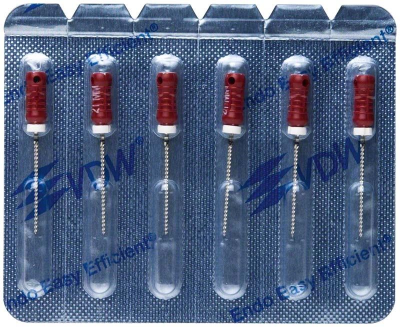K-Feilen 21mm Gr. 055 in Blisterverpackung mit roten Griffen.