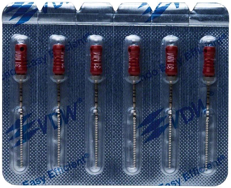 K-Feilen 31mm Gr. 055 in Blisterverpackung mit rotem Griff.