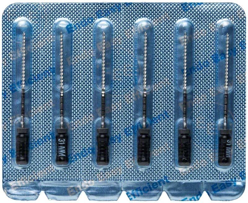 Blisterpackung mit sechs K-Feilen 31mm Gr. 080 für Zahnmedizin.