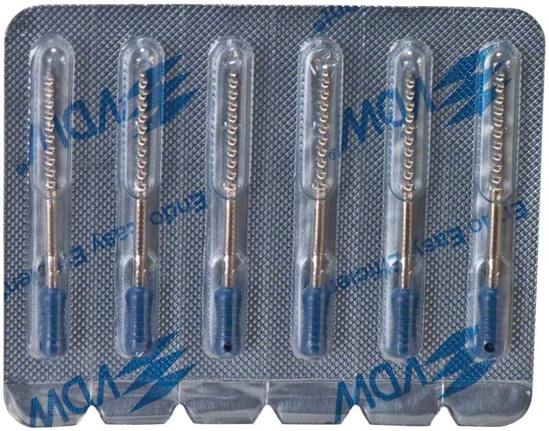 Blisterverpackung mit sechs K-Feilen 31mm Gr. 120.