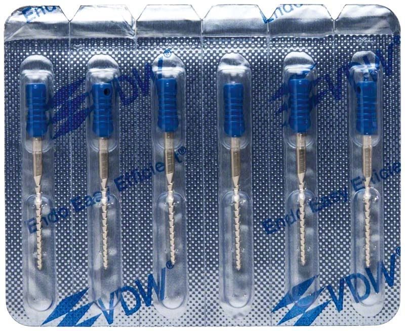 Sterile VDW Hedström Feilen 25mm Gr. 120 in Blisterverpackung.