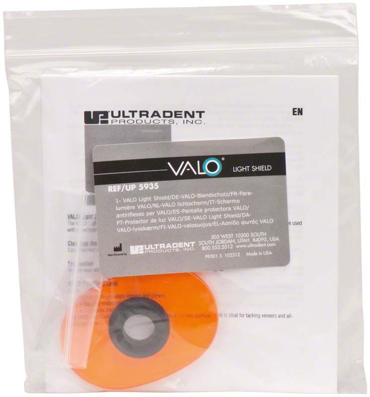 VALO® Light Shield in transparenter Verpackung mit Etikett und Produktinformationen.