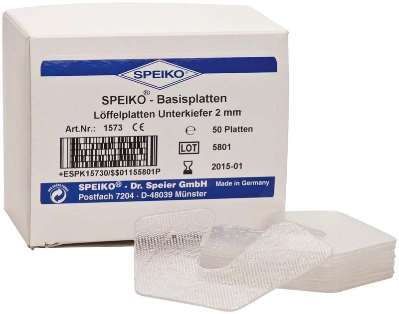 Speiko Basisplatten glasklar UK 2mm, 50 Stück in Box.