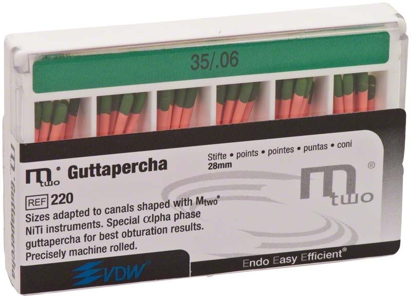 Mtwo Guttapercha Gr. 35/.06 grün Spitzenpackung für Endodontie-System.