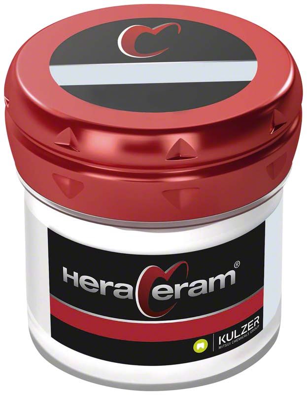 HeraCeram® Mask MA bright in rotem Behälter mit Produktlogo.