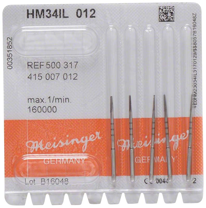 Hochwertiger Hartmetallfräser HM34IL 012 in Originalverpackung mit fünf Fräsern.