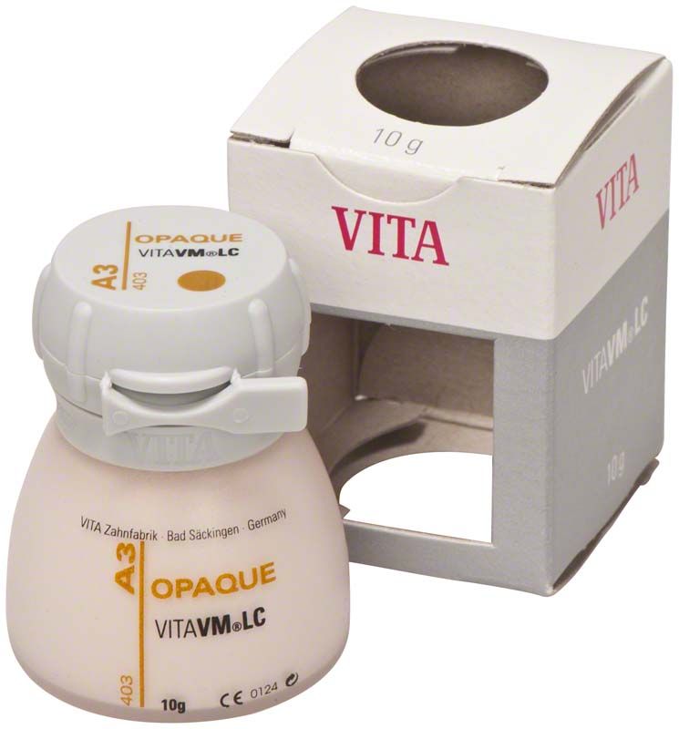 VITA VITAVM LC Opaque Dose A3 mit Verpackung im Hintergrund