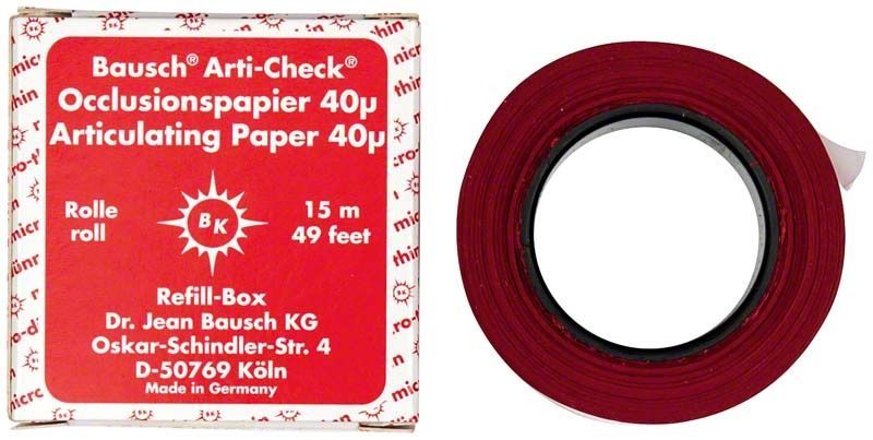 Arti-Check® Occlusionspapier 40µ Nachfüllpackung, 16mm breit, rot, auf Rolle.