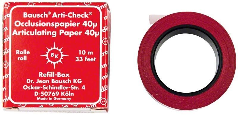 Arti-Check® Occlusionspapier 40µ, Nachfüllpackung, rot, 22mm breit.