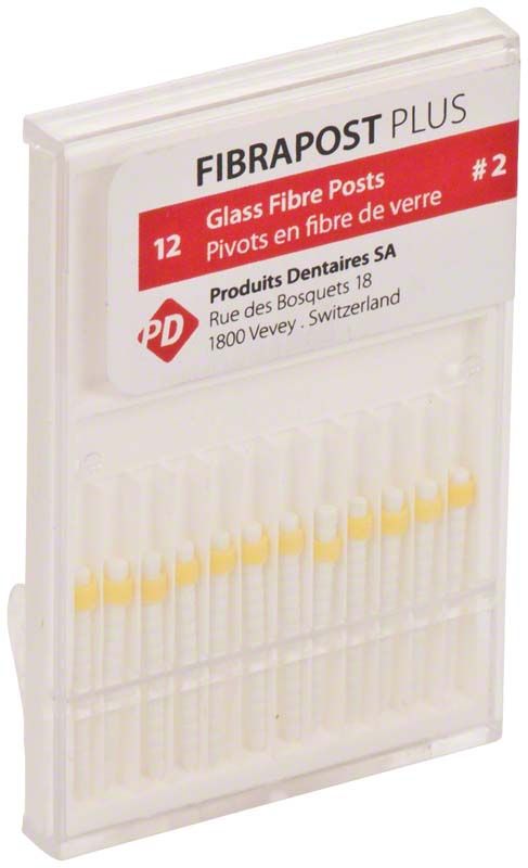 FIBRAPOST PLUS Wurzelstifte Gr. 2, 19mm, gelb in Kunststoffbox