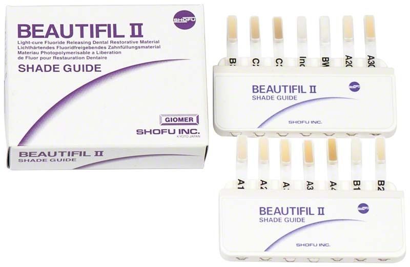 Farbring für Zahnrestaurationen mit verschiedenen Farbtönen von Beautifil II.