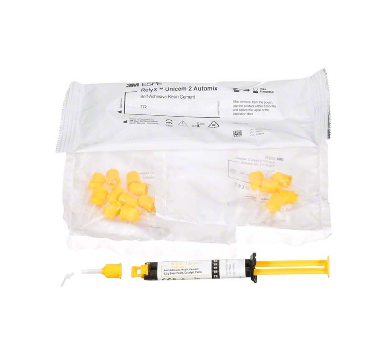 RelyX™ Unicem 2 Automix Refill A3 opak mit gelben Applikatoren.