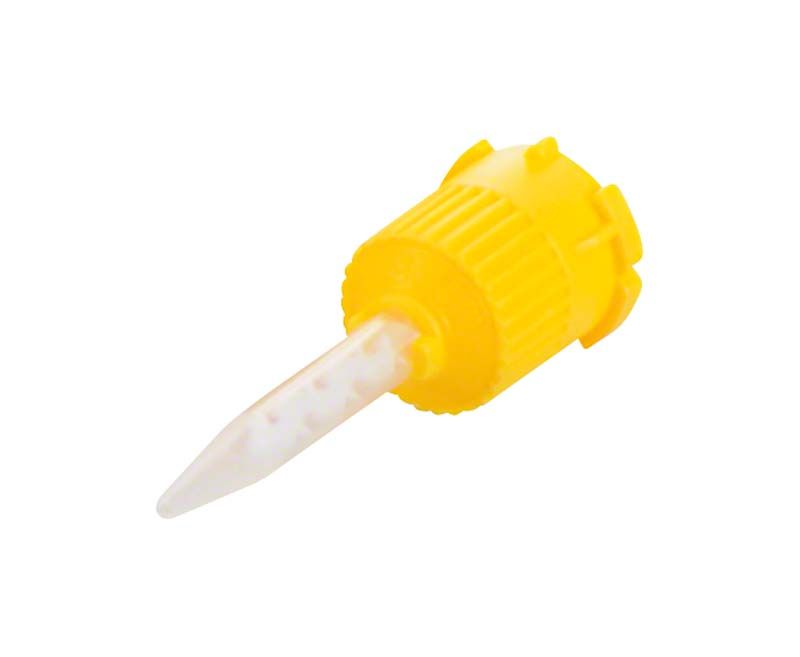 Gelbe RelyX™ Unicem 2 Automix Mischkanüle für Dentalzemente.